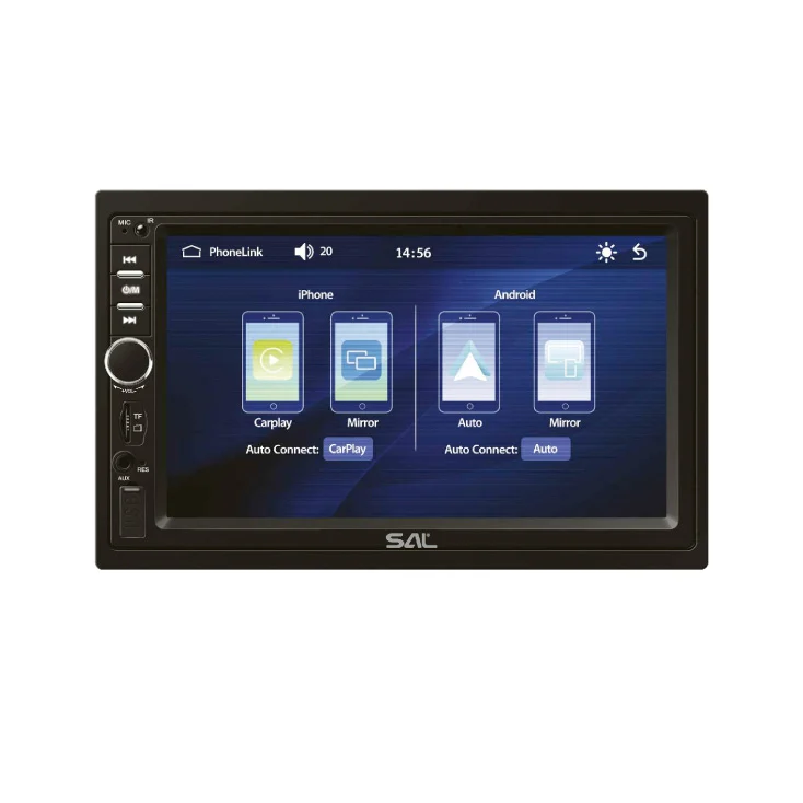 Slika 4 - Multimedia - Auto radio SAL VBX910 sa 7" ekranom osetljivim na dodir, CarPlay, Android Auto, Bluetooth 5.2, USB/microSD, AM/FM, daljinskim i ulazom za zadnju kameru – 4 x 45W