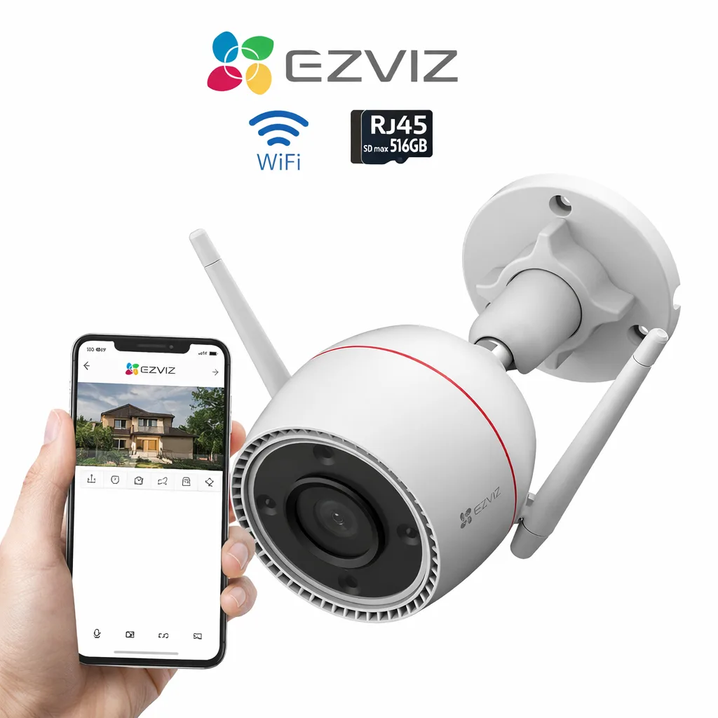 WiFi Kamera Smart CS-H3c 2K+ 2.8mm Color IP67 sigurnosna kamera sa AI detekcijom, noćnim pregledom u boji, Wi-Fi i microSD podrškom, otporna na kisu, visoke i niske temperature – za poslovni prostor, kuću, kancelariju