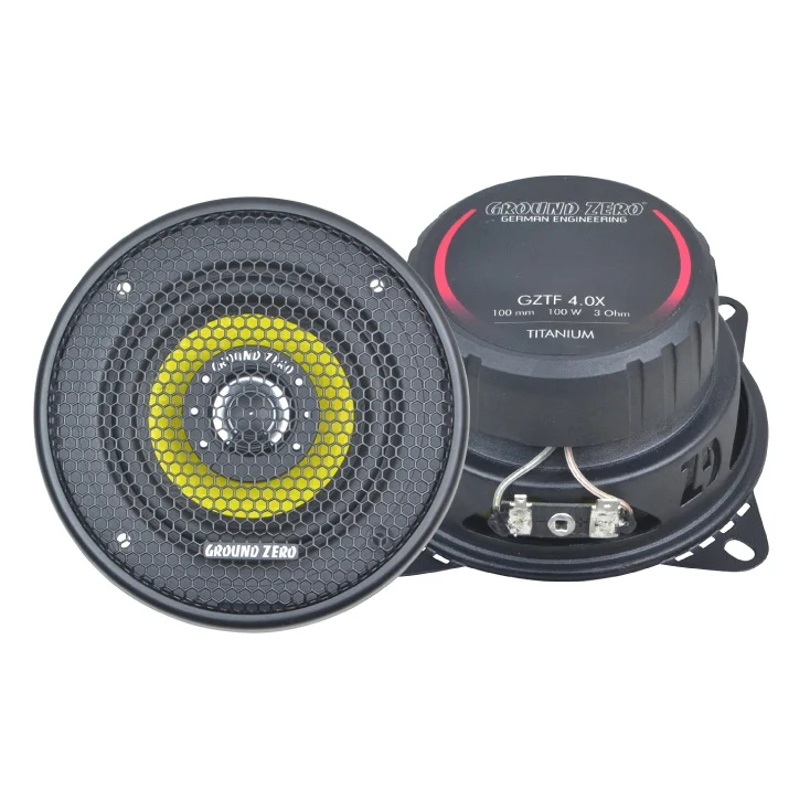 Slika 4 - Auto zvučnici Ground Zero Titanium 100mm (10 cm) – 70W RMS / 100W max, dvosistemski, 3 Ohm, čelično kućište, čist i snažan zvuk