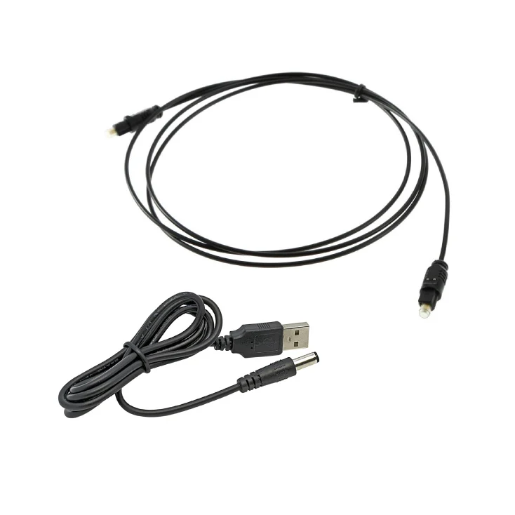 Slika 5 - Digitalno-analogni konverter (DAC) – kompaktni prelaz sa optičkog TOSLINK i koaksijalnog digitalnog izlaza na 2 x RCA (Cinch), za pojačala i zvučnike, uključuje optički TOSLINK kabl, prelaz sa optike na 2 CINCH