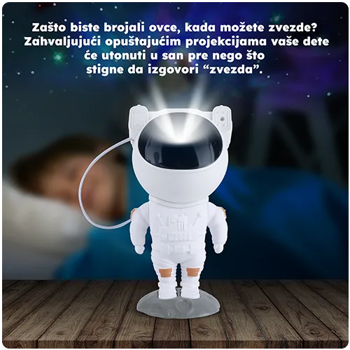 Slika 3 - Astronaut projektor zvezdanog neba i nebule – LED RGB lampica za decu i odrasle