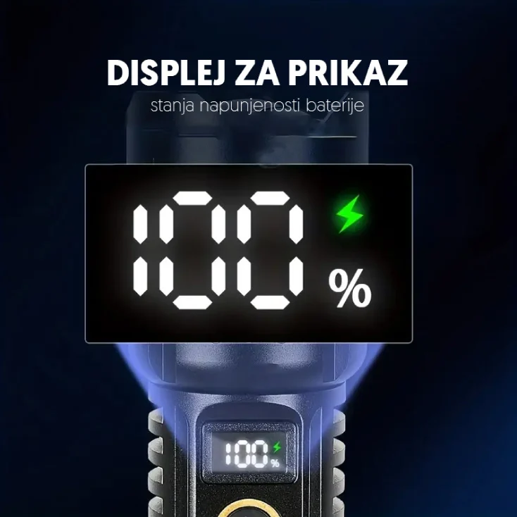 Slika 5 - Ručna LED lampa WHITE LASER LED 850 lm – Domet do 1000 m | Punjiva USB-C 2000 mAh | PROSTO taktička baterijska lampa