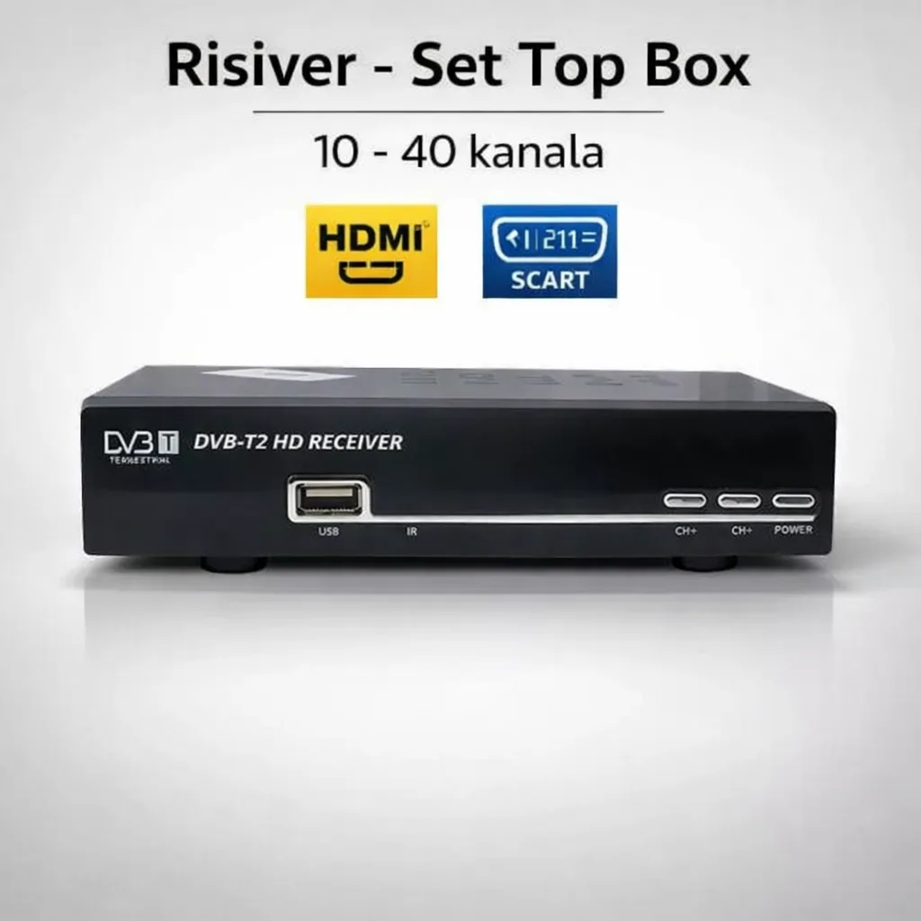 Set-Top Box DTV 202 BEAR – DVB-T2 Risiver sa HDMI i SCART priključkom, Full HD, USB PVR snimanje