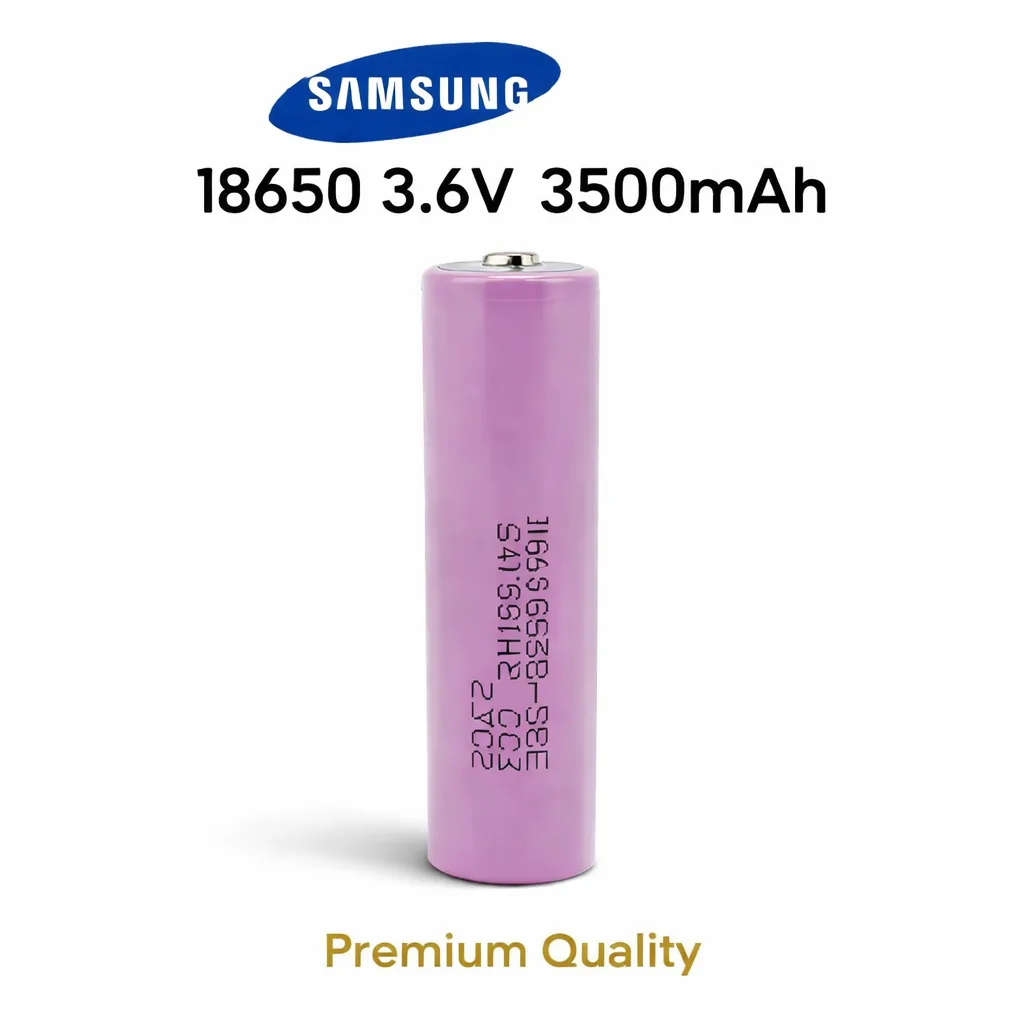 Samsung 18650 Li-Ion Baterija 3500mAh 3.6V / 3.7V – 8A High Drain | E-Bike, Električni Bicikli, Trotineti, LED Lampe, Power Bank, Medicinski i Industrijski Uređaji, Punjiva za LED i Taktičke Baterijske Lampe (Streamlight, Nitecore, JETBeam)